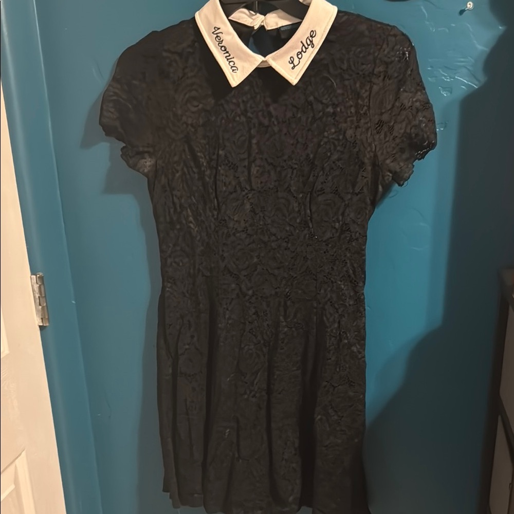 Riverdale Veronica Black Lace Dress with White Collar